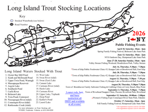 NYS DEC Long Island Trout Stocking List and I Fish NY Events, 2026