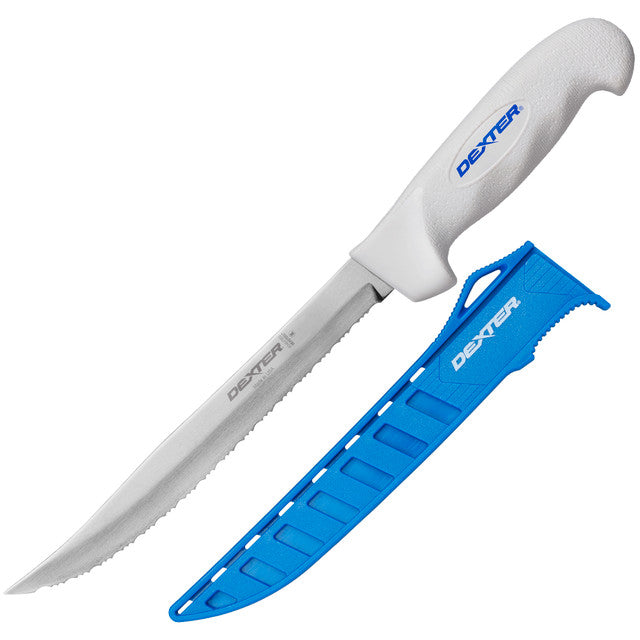 Dexter Outdoors® SG142-8TEEG 8" SOFGRIP® Tiger Edge Scalloped Knife with Edge Guard