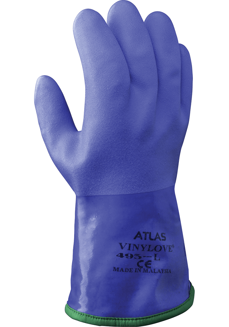 Showa Atlas 495 PVC Blue Insulated Gloves - Large