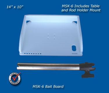 Deep Blue MSK-6 MultiSystem Rod Holder Bait Table – White Water