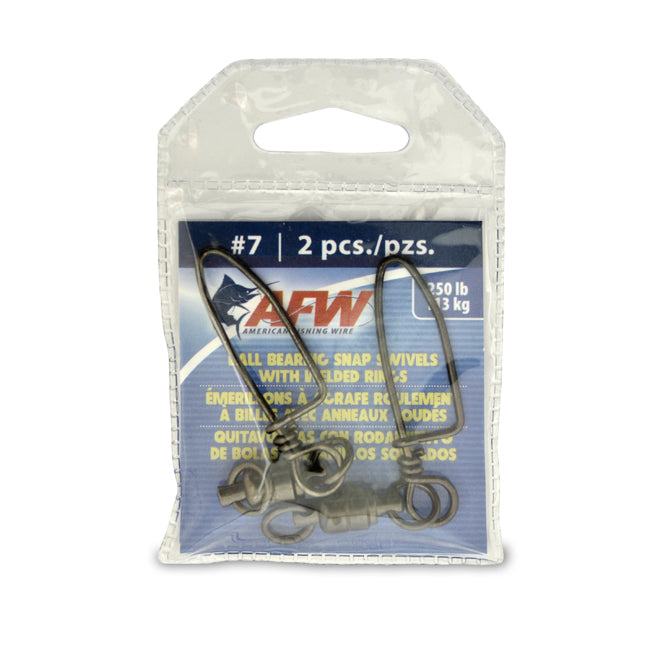AFW Solid Brass Ball Bearing Snap Swivels w/ Double Welded Rings
