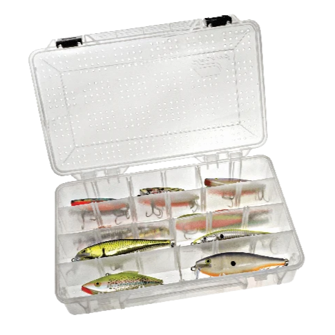 Plano Fishing Tackle Boxes & Bait Storage, Prolatch Adjustable Transparent  Stowaway Utility Box, Clear 
