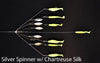 9er's Lures 6 Arm 6" Shad Umbrella Rigs with Spinners