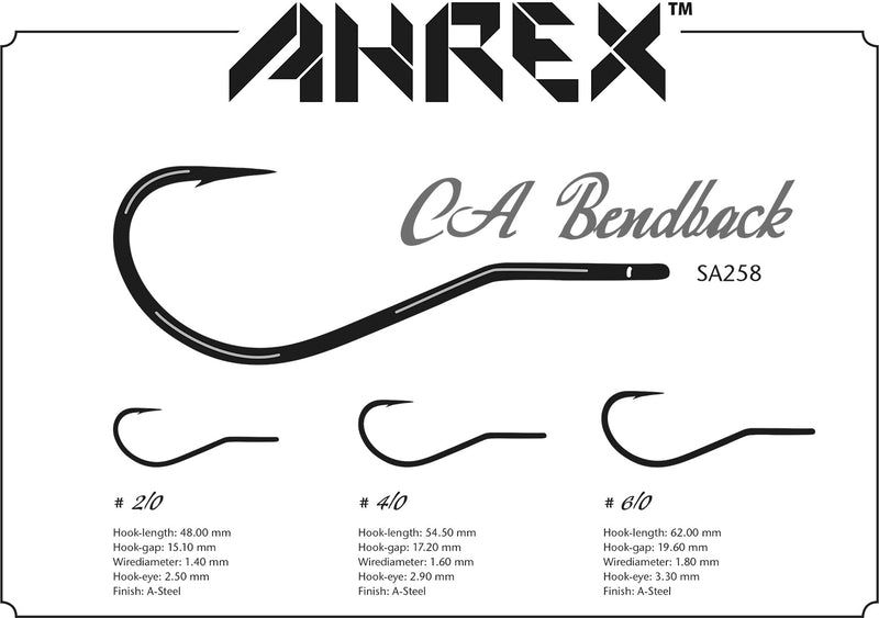 Ahrex SA258 CA Bendback Fly Hooks