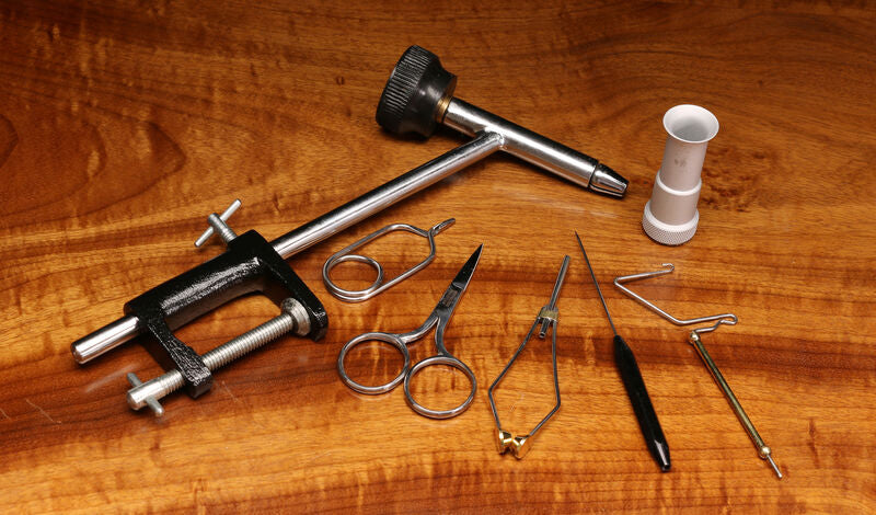 Hareline Fly Tying Material Kit w/ Economy Tools & Vise