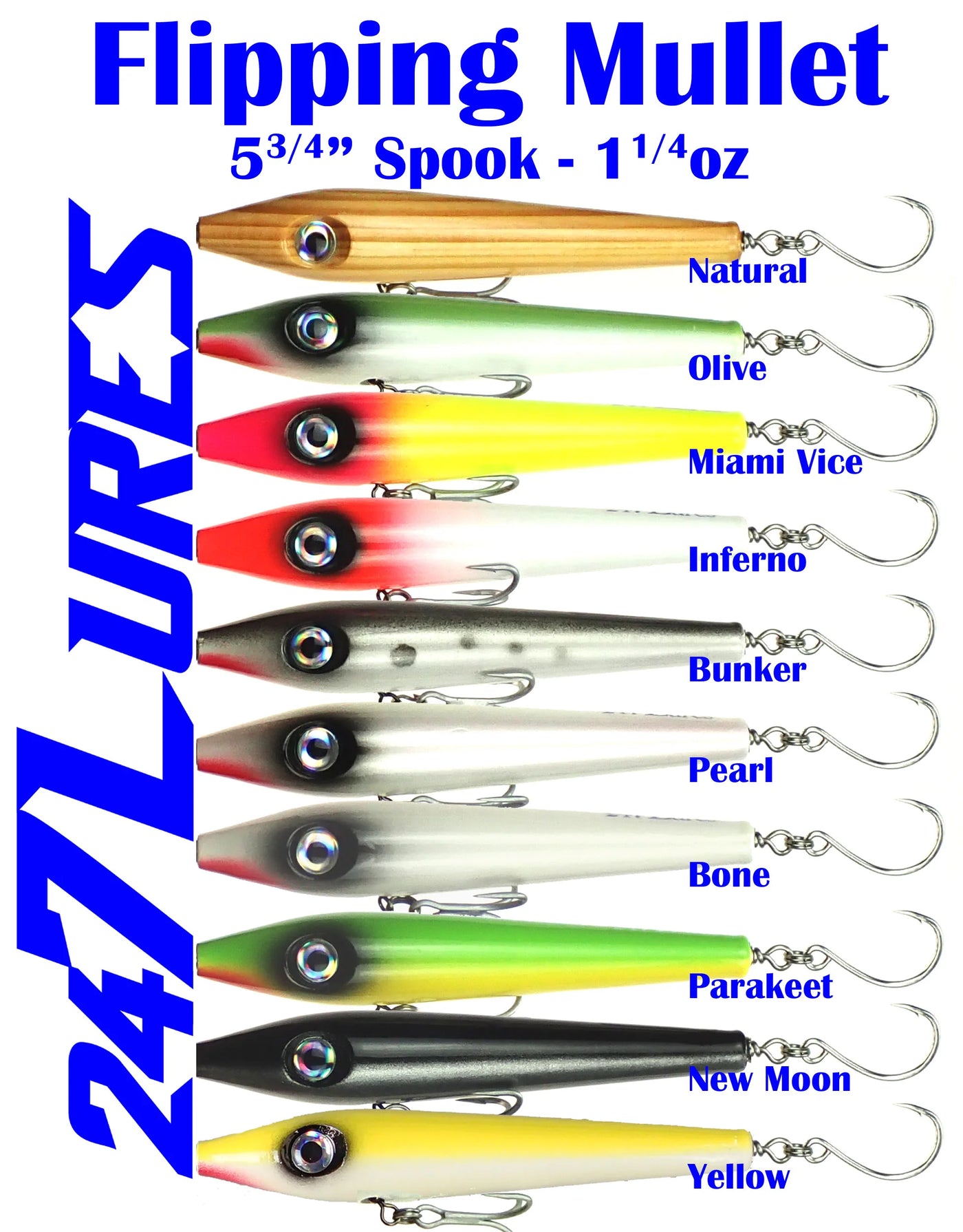 247 Lures Flipping Mullet Spooks – White Water Outfitters