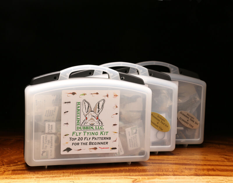 Hareline Fly Tying Material Kit w/ Economy Tools & Vise