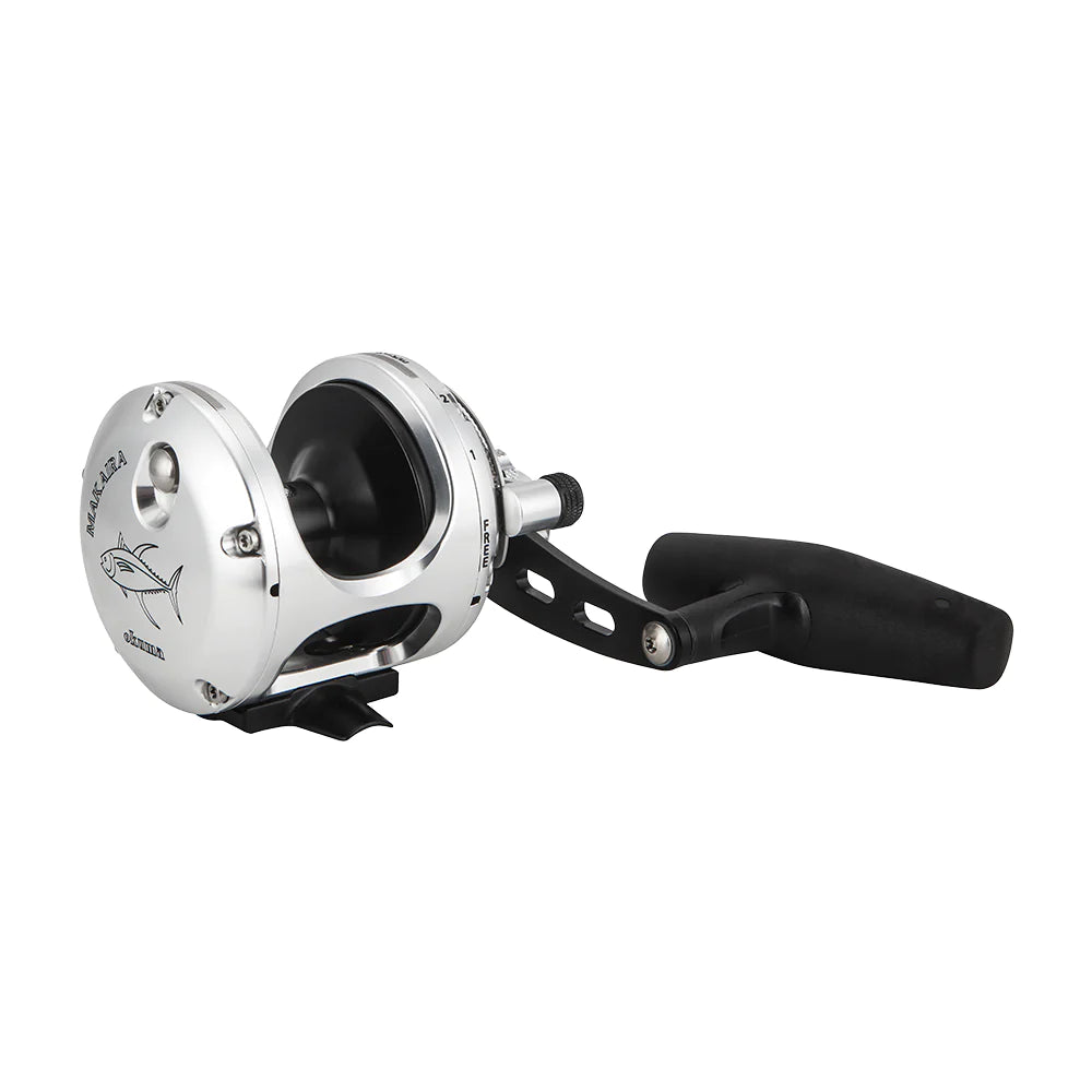 okuma 2 speed reel Okuma Makaira Special Edition 2-Speed Lever Drag Fishing Reels - Dark Gun Smoke Anodized Finish