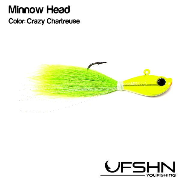 UFSHN Fish Head Minnow Bucktail Jigs