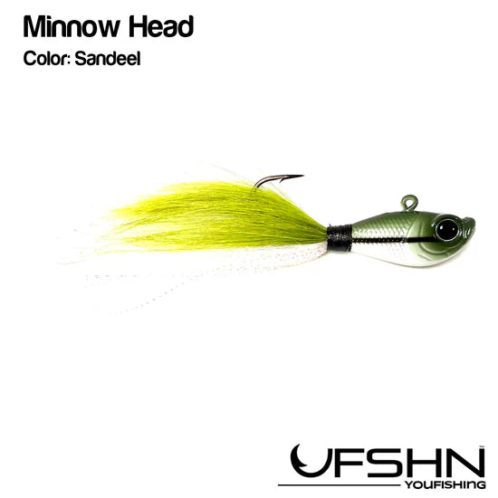 UFSHN Fish Head Minnow Bucktail Jigs
