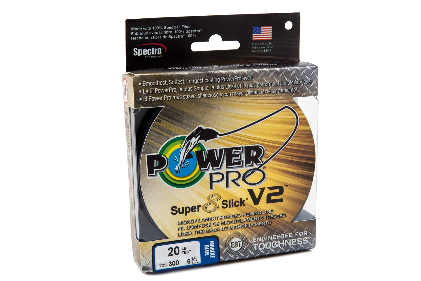 Power Pro Super 8 Slick V2 Hi-Vis Aqua Green 10 lb 300 yds Braided Fishing  Line