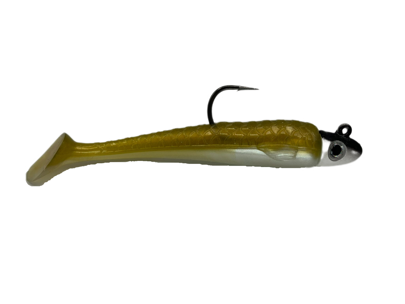 RONZ Lures Original Series 4 - 4" Soft Bait With 1/4 Oz Jig Head (White Pearl)