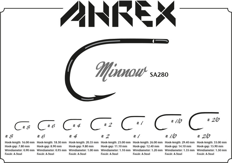 Ahrex SA280 Minnow Fly Hooks