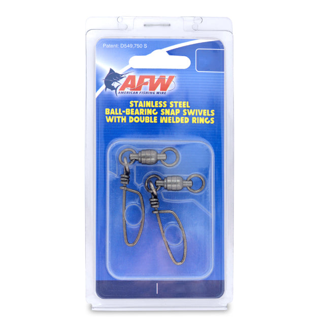 AFW Stainless Steel Ball Bearing Snap Swivels w/ Double Welded Rings