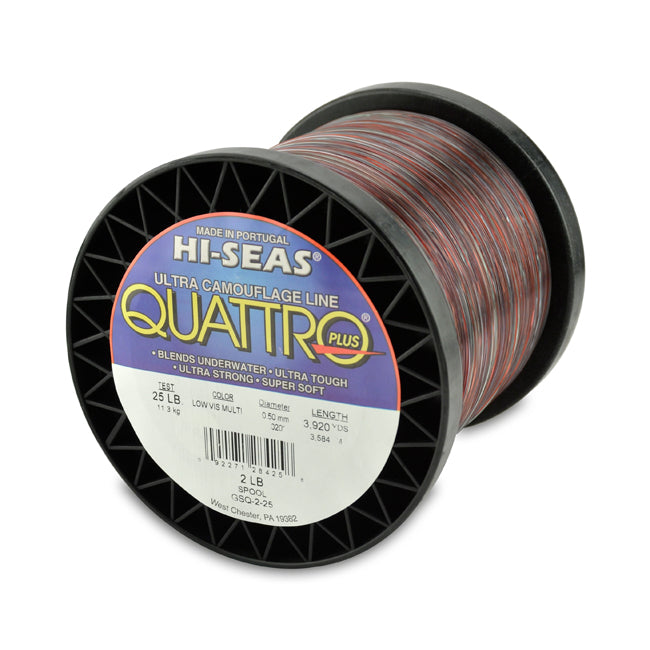 Hi-Seas Quattro Low-Vis Camo Monofilament Line - 2 lb. Spools