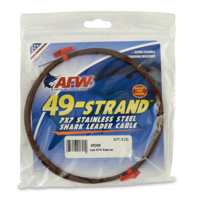 AFW 49 Strand Stainless Steel Cable Leader Material - 30 ft. Coils