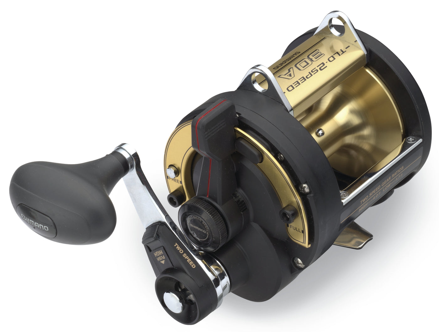 shimano 2-speed conventional reels SpeedMaster II Lever Drag Discount Tackle You could catch a 500lb shark with this combo. Shimano TAC12IIA Talica A Two-Speed