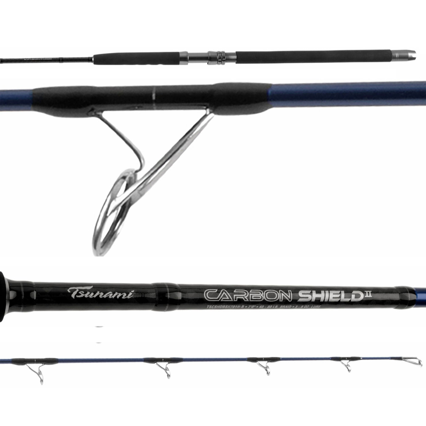 rod tsunami carbon shield 8 heavy II 8FT Extra Spinning All day fish fighting wont leave the angler exhausted Tsunami Carbon Shield III 8'0"